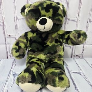 Build-A-Bear Teddy Camouflage Bear USA Military Stuffef Animal Plush Army‎ 18”
